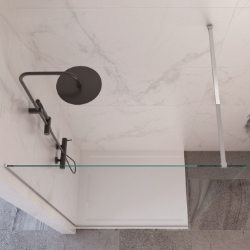 Douche à l'italienne transparente réversible Hauteur H195cm OSIDIRE