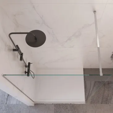 Douche à l'italienne transparente réversible Hauteur H195cm OSIDIRE
