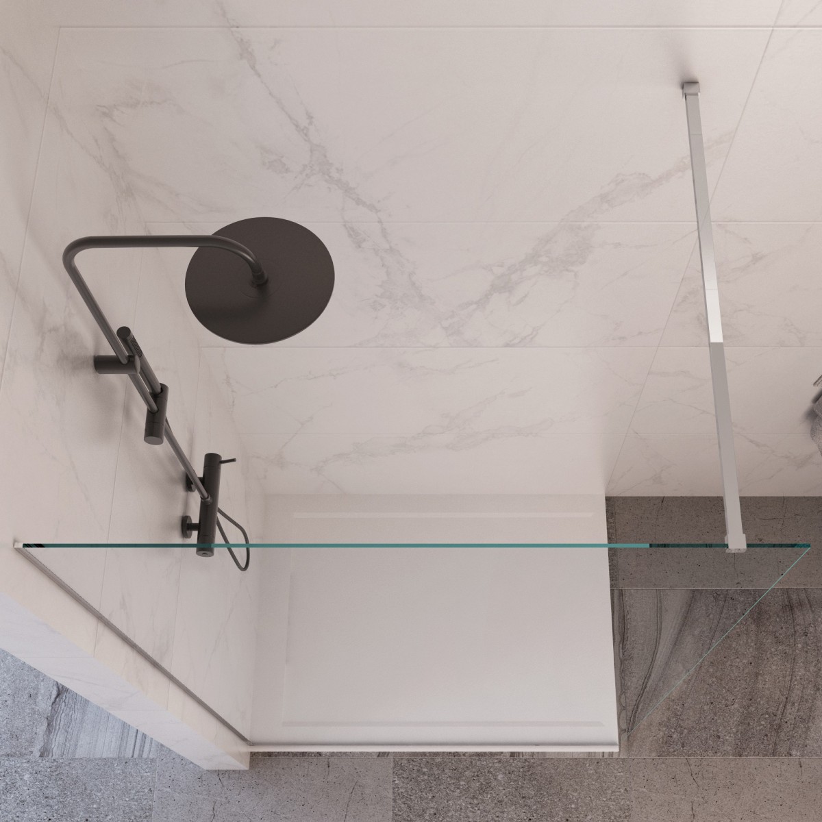 Douche walk-in réversible - Hauteur de 195 cm - OSIRIDE