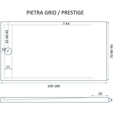 disegno tecnico piatto doccia