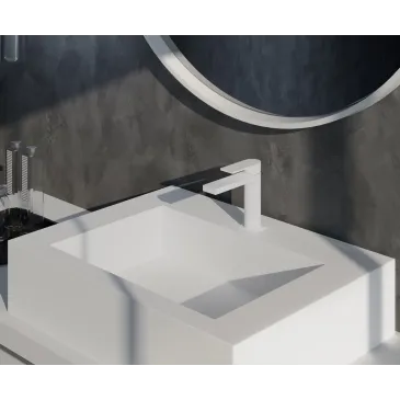 Mitigeur de lavabo blanc...