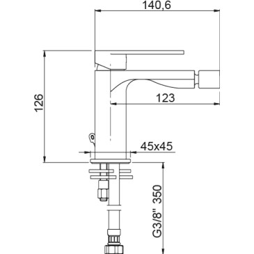 Alpha Bidet-Mixer, mattweiß