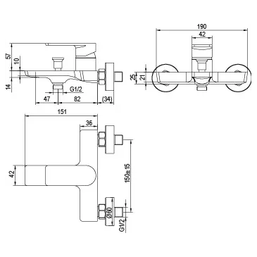 Grifería Monomando Bañera Alpha Cromo