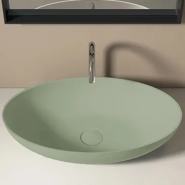 Lavandino ovale VERDE SALVIA in solid surface OVAL