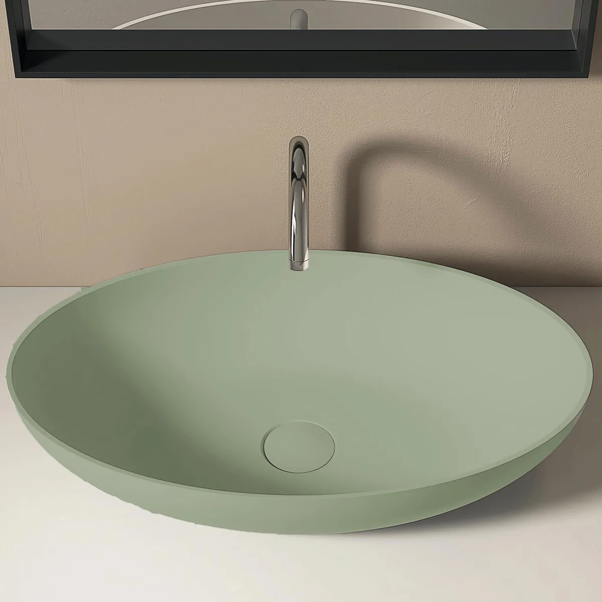 copy of Lavandino ovale in solid surface grigio cemento