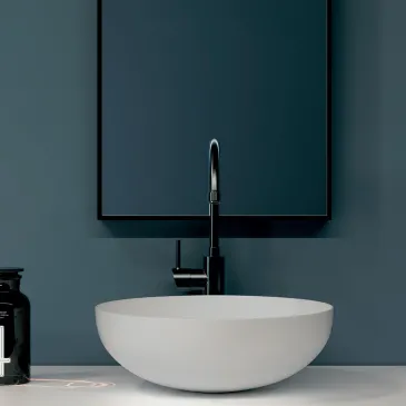 Lavandino da appoggio GRIGIO GESSO opaco solid surface SWAN