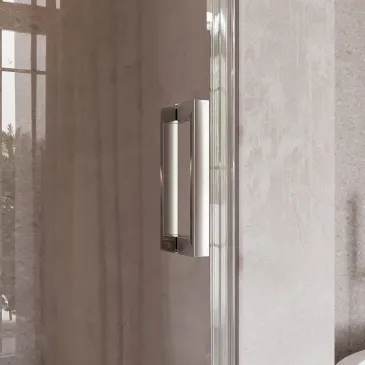 Porte de douche battante pour niche, H195cm, traitement anticalcaire SALEMA