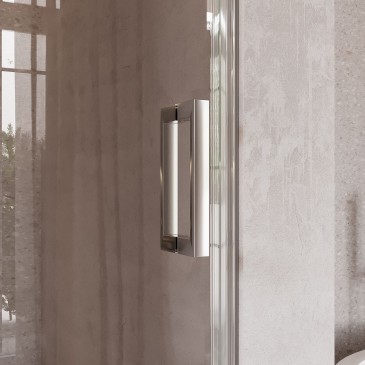 Porte de douche battante pour niche, H195cm, traitement anticalcaire SALEMA