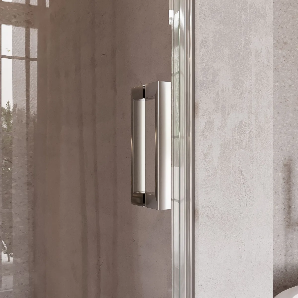 Porte de douche battante pour niche, H195cm, traitement anticalcaire SALEMA