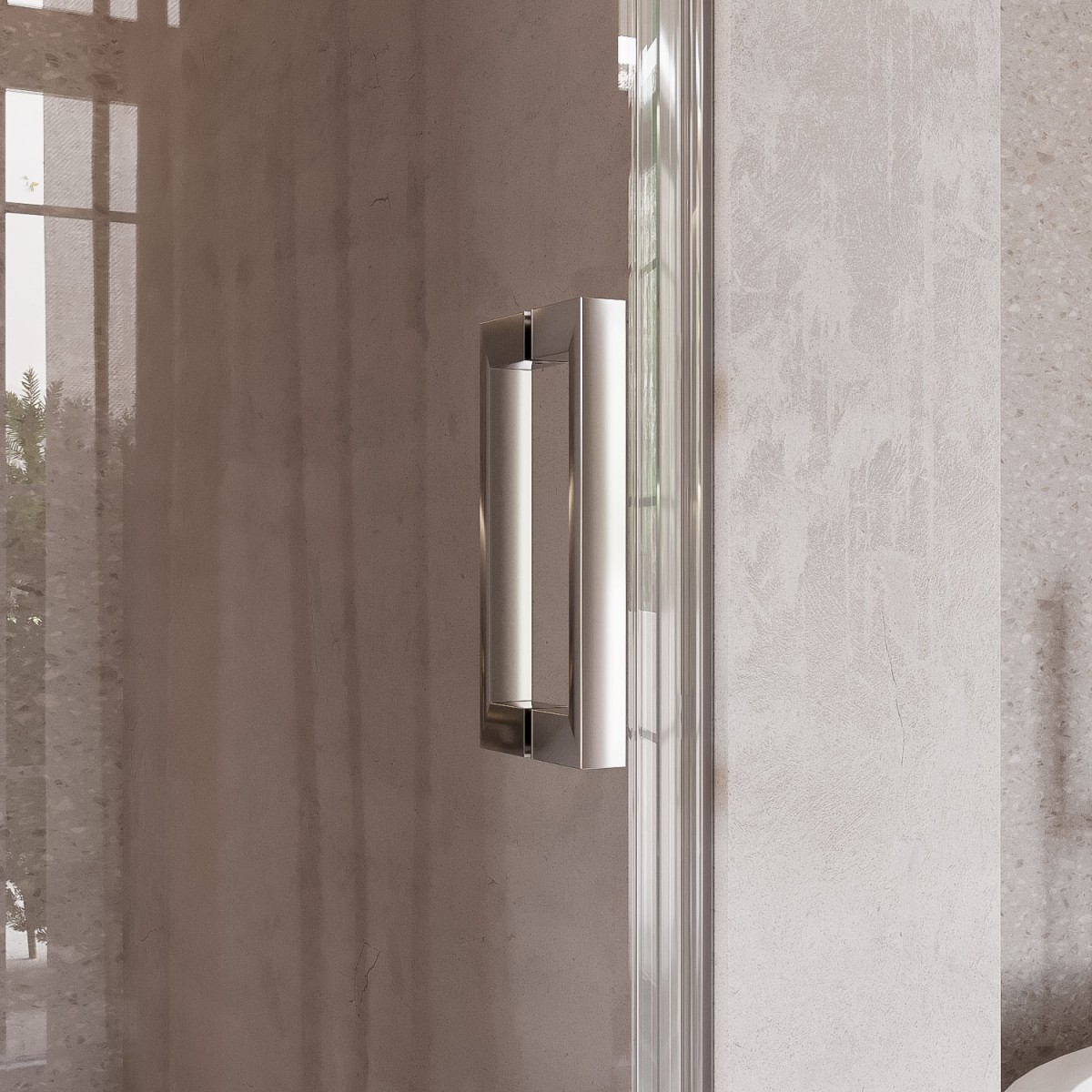 Porte de douche battante pour niche, H195cm, traitement anticalcaire SALEMA