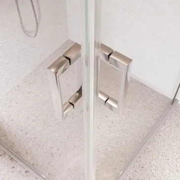 2-seitige Duschabtrennung mit 195 cm hoher Antikalk-Pendeltür SALEMA