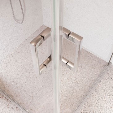 SALEMA Duschkabine mit 2 Seitenwänden, Drehtür, H 195 cm, kalkabweisend