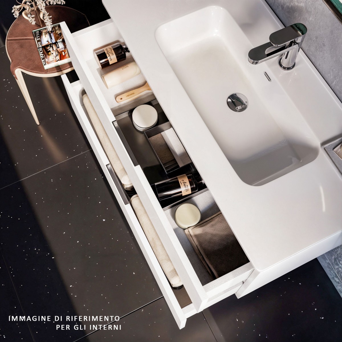 Meuble de salle de bain suspendu ARMONY blanc de 80 cm