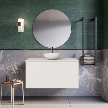 Meuble de salle de bain suspendu ARMONY blanc de 80 cm