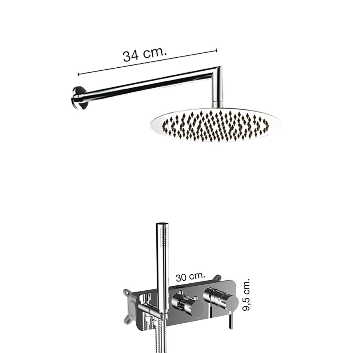 Modernes Duschset mit Chrom-Duschkopf-Umsteller im URBAN-Design