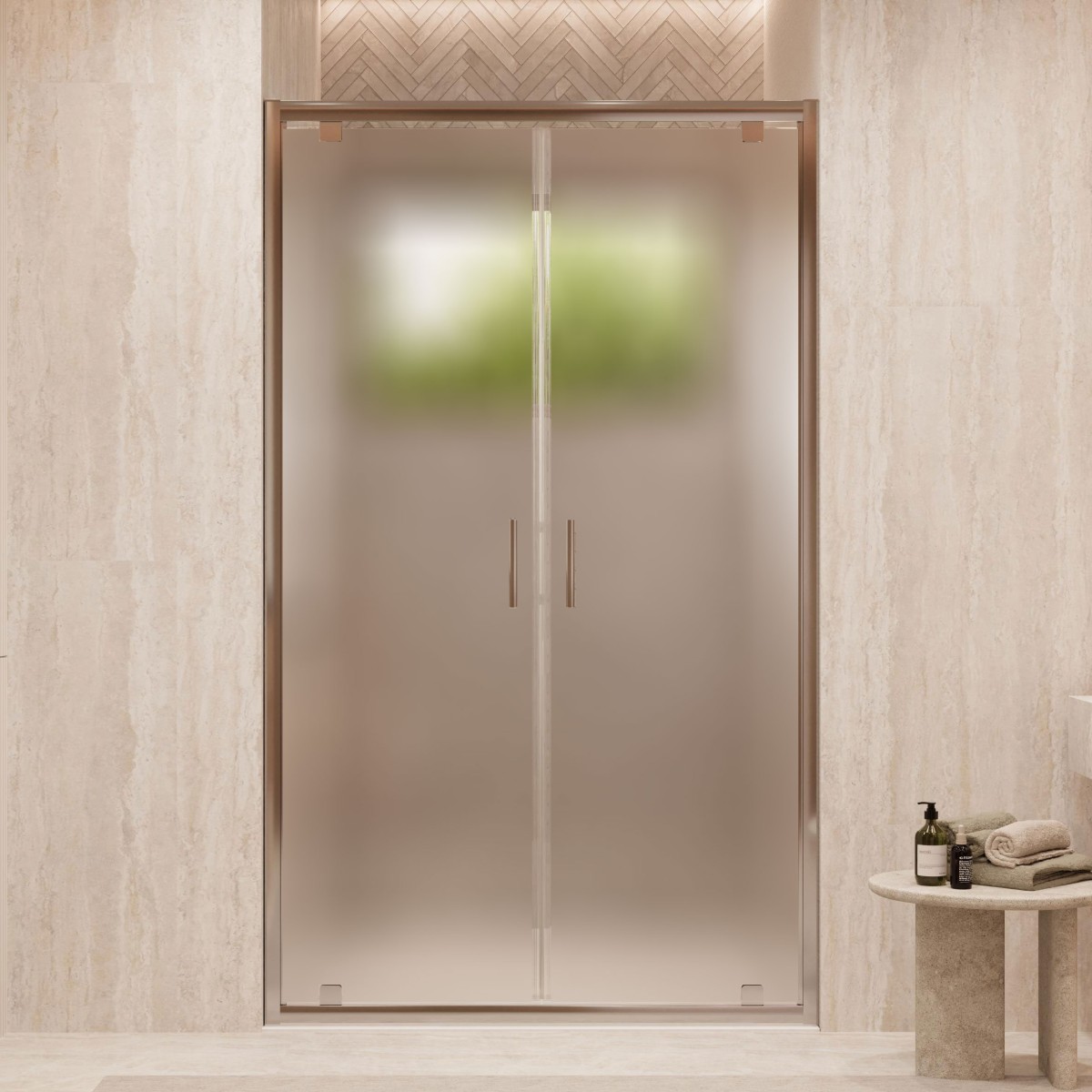 Porte de douche Saloon h195 battante opaque anticalcaire 6 mm Java