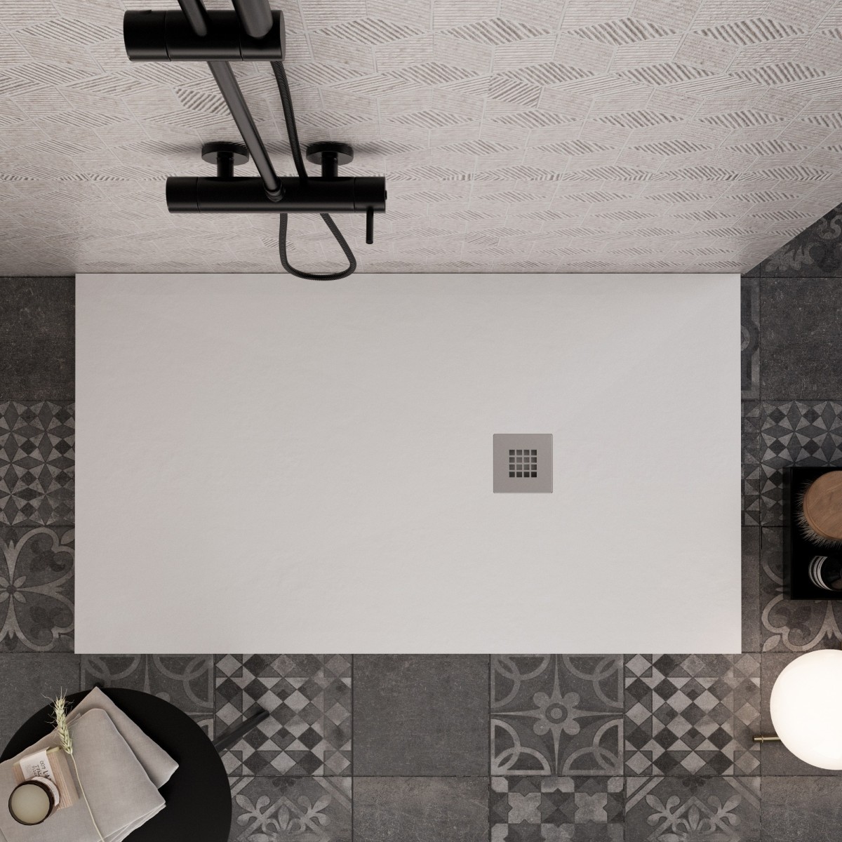 Receveur de douche 80x120 en résine de marbre