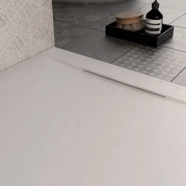 Receveur de douche en résine minérale blanche Star Vincent