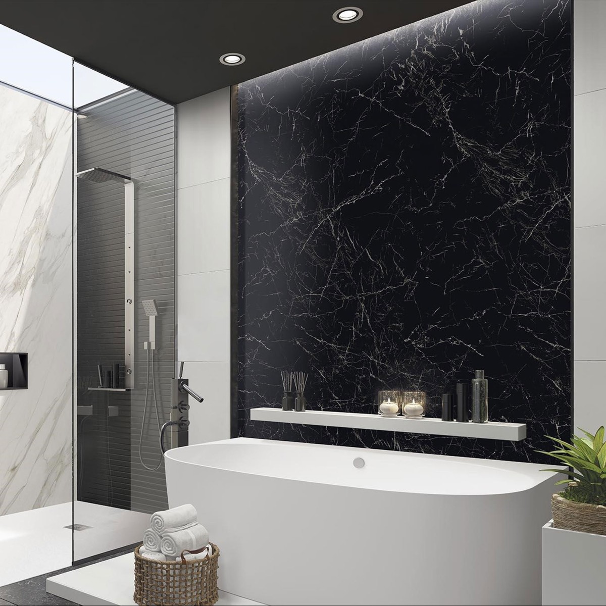 Baignoire îlot, paroi centrale, 160x86