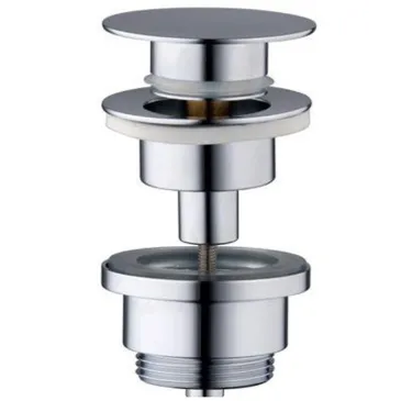 Piletta di scarico cromata con tappo piatto flat universale