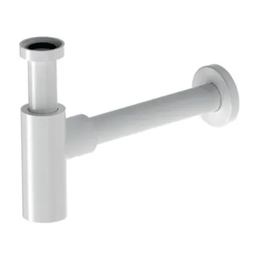 Siphon télescopique blanc mat, inspectable, pour évier
