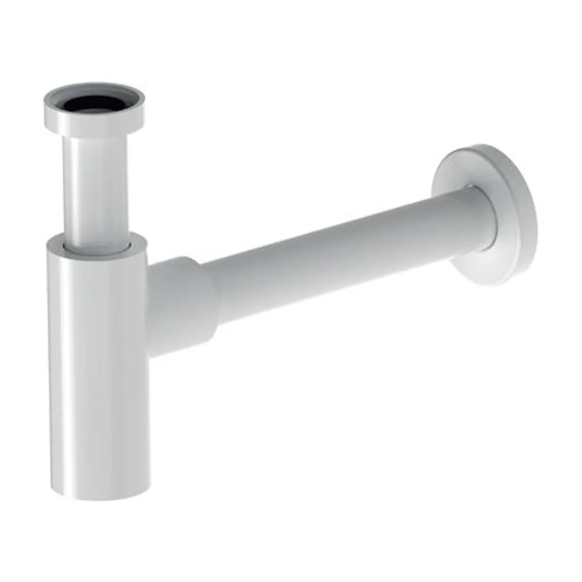 Siphon blanc opaque télescopique et inspectable pour évier
