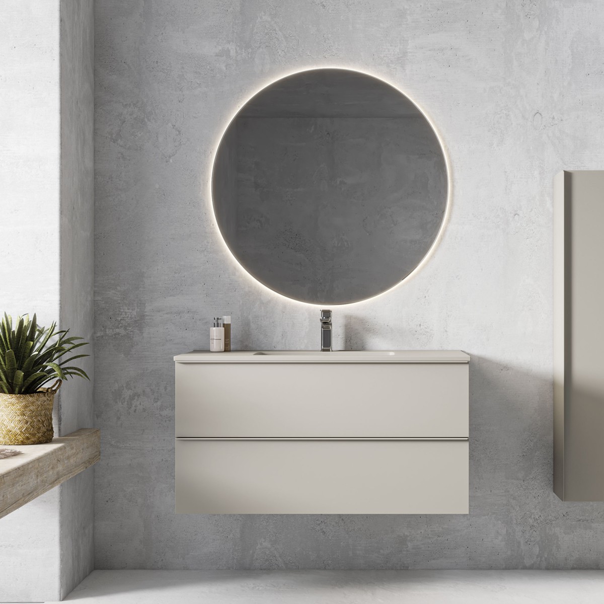 Miroir de salle de bain rond à LED 80/90 cm | Mondialshop