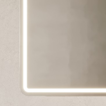 Miroir de salle de bain rectangulaire moderne à LED | Mondialshop