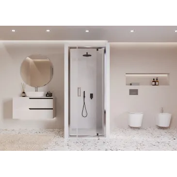 Adele 1-türige, transparente Drehtür für Dusche, Höhe 195 mm, 6 mm