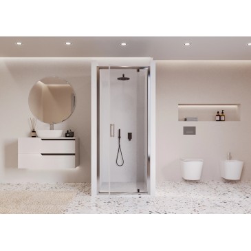 Porte de douche 1 porte battante transparente h195 6mm Adèle