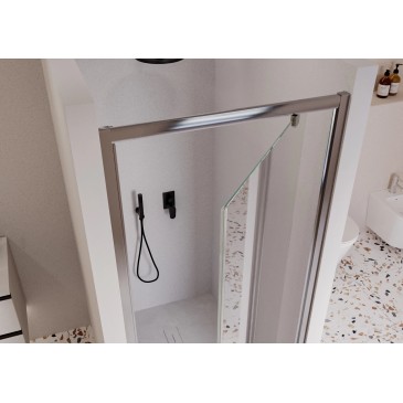 Porte de douche 1 porte battante transparente h195 6mm Adèle
