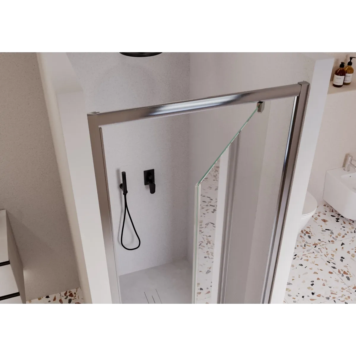 Adele 1-türige, transparente Drehtür für Dusche, Höhe 195...