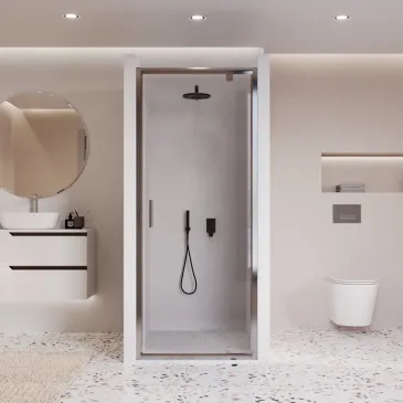 Porte de douche Adele 1 porte transparente à charnières h195 6 mm