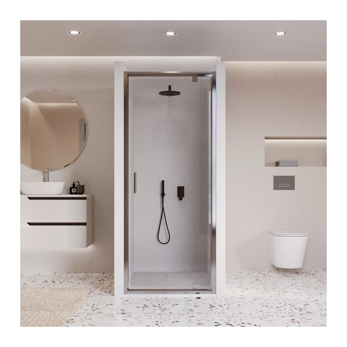 Duschtür 1 transparente Schwingtür h195 6mm Adele