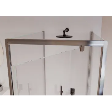 Cabine de douche 3 côtés porte battante transparente h195 Adèle