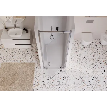 Porta doccia ad un anta opaca 80 90 100 h195 6mm anticalcare