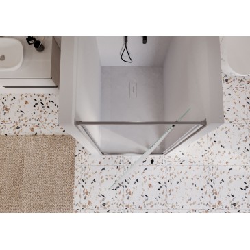 Porte de douche opaque monobloc 80 90 100 h195 6 mm anticalcaire