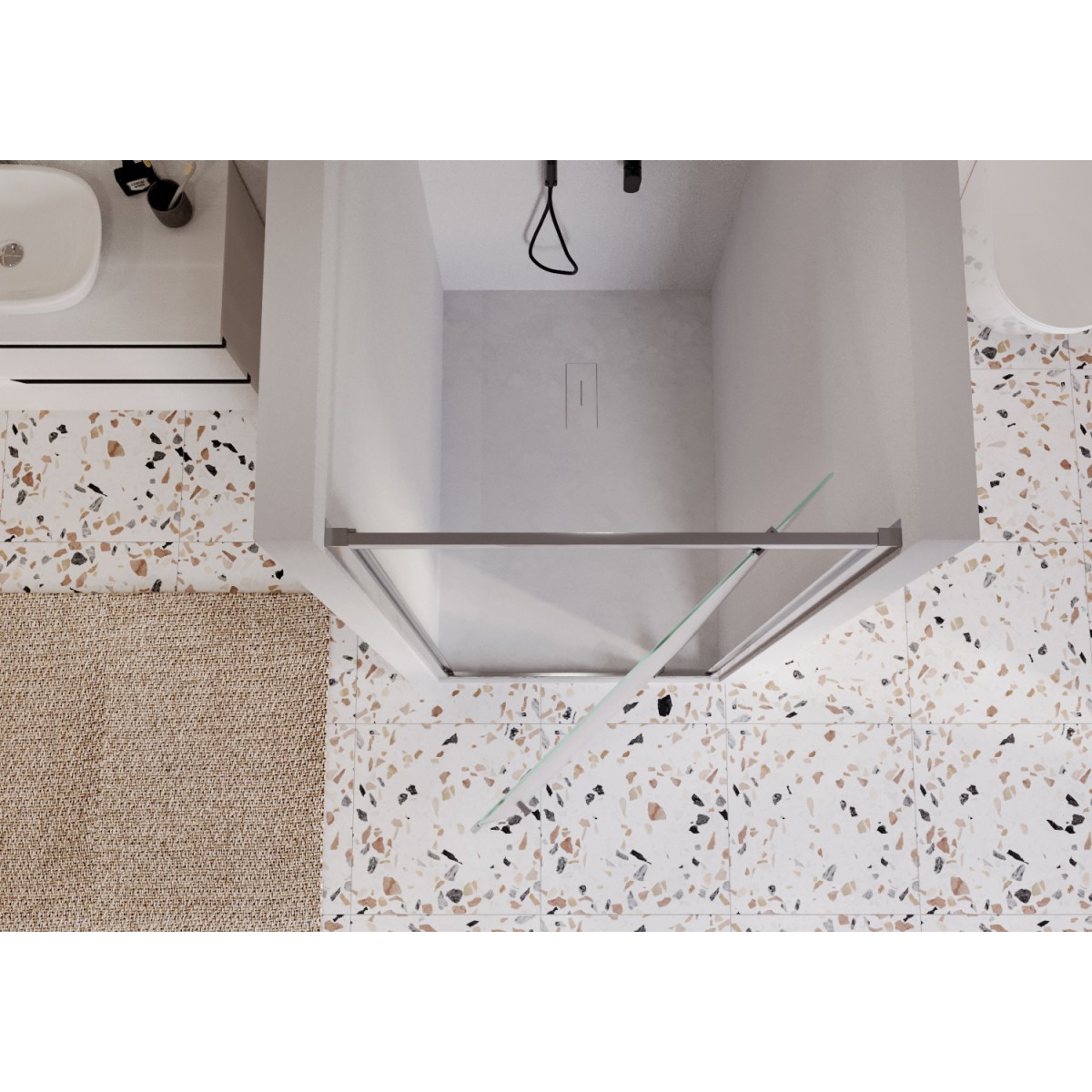 Porte de douche opaque monobloc 80 90 100 h195 6 mm...