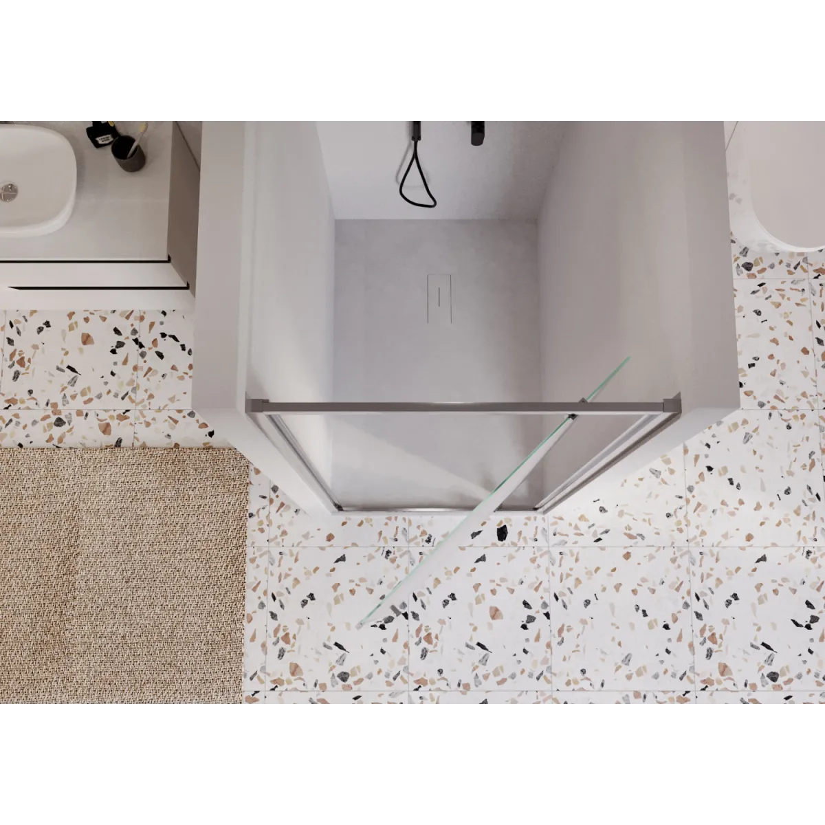 Porte de douche mono-panneau opaque 80 90 100 h195 6 mm anticalcaire