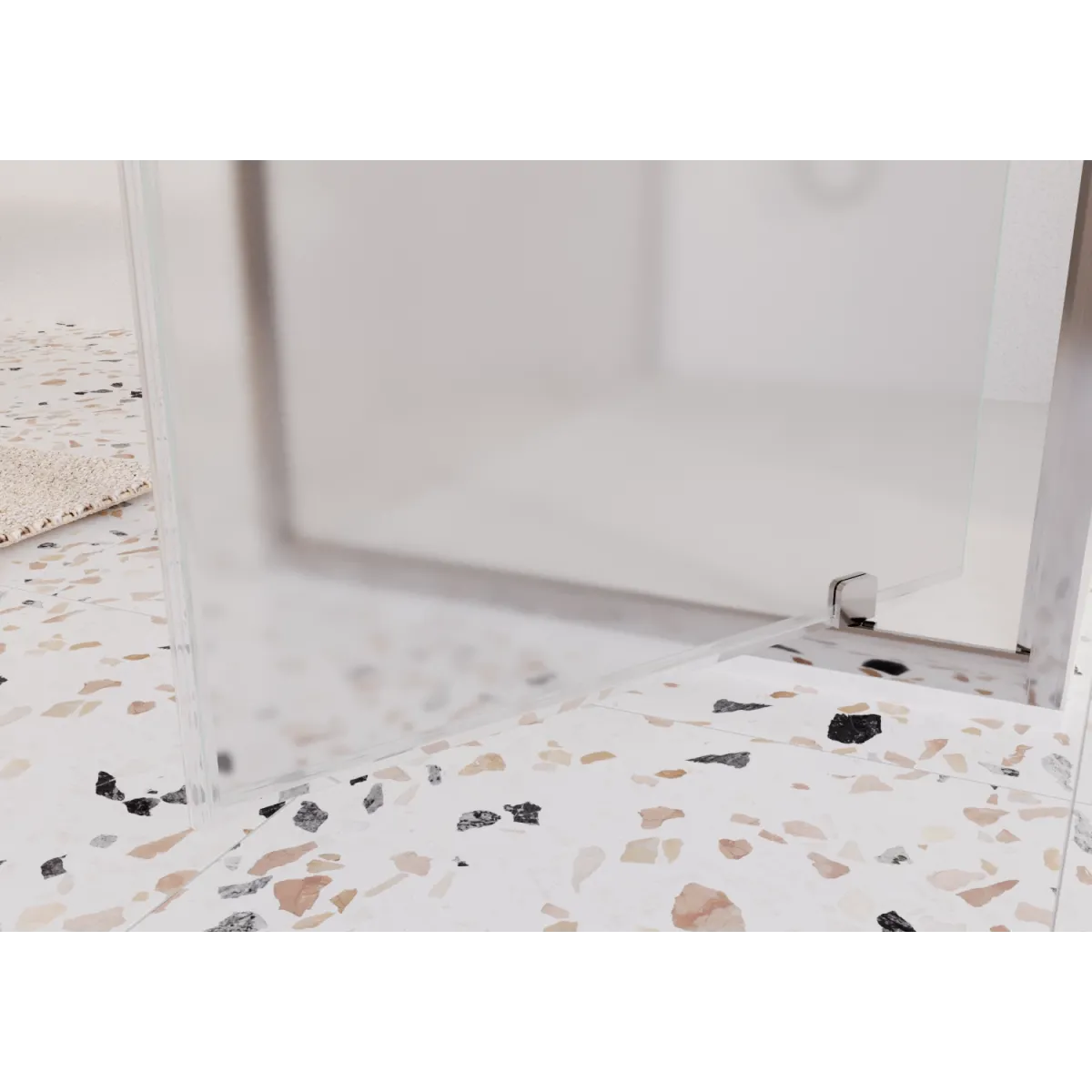 Duschkabine 3 Seiten mit undurchsichtiger Schwingtür h195 6mm Adele