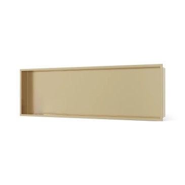 60 x 30 cm große, eingelassene Duschablage, 8 cm tief, gebürstetes Gold, GLAMOUR