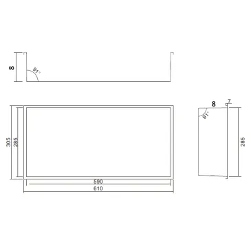 Einbau-Duschnische 60x30 Tiefe 8cm Edelstahl gebürstet GLAMOUR