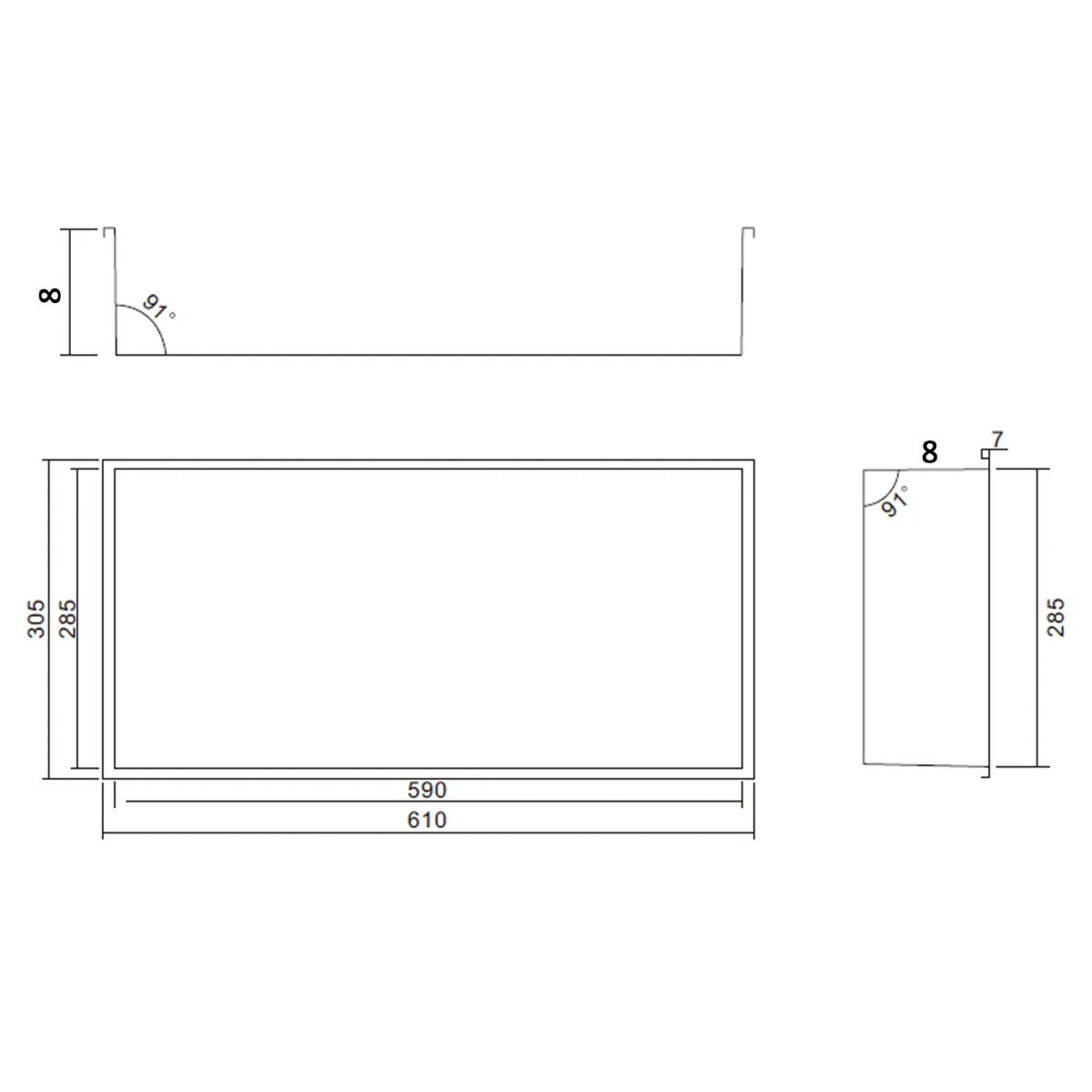 Einbau-Duschnische 60x30 Tiefe 8cm Edelstahl gebürstet GLAMOUR