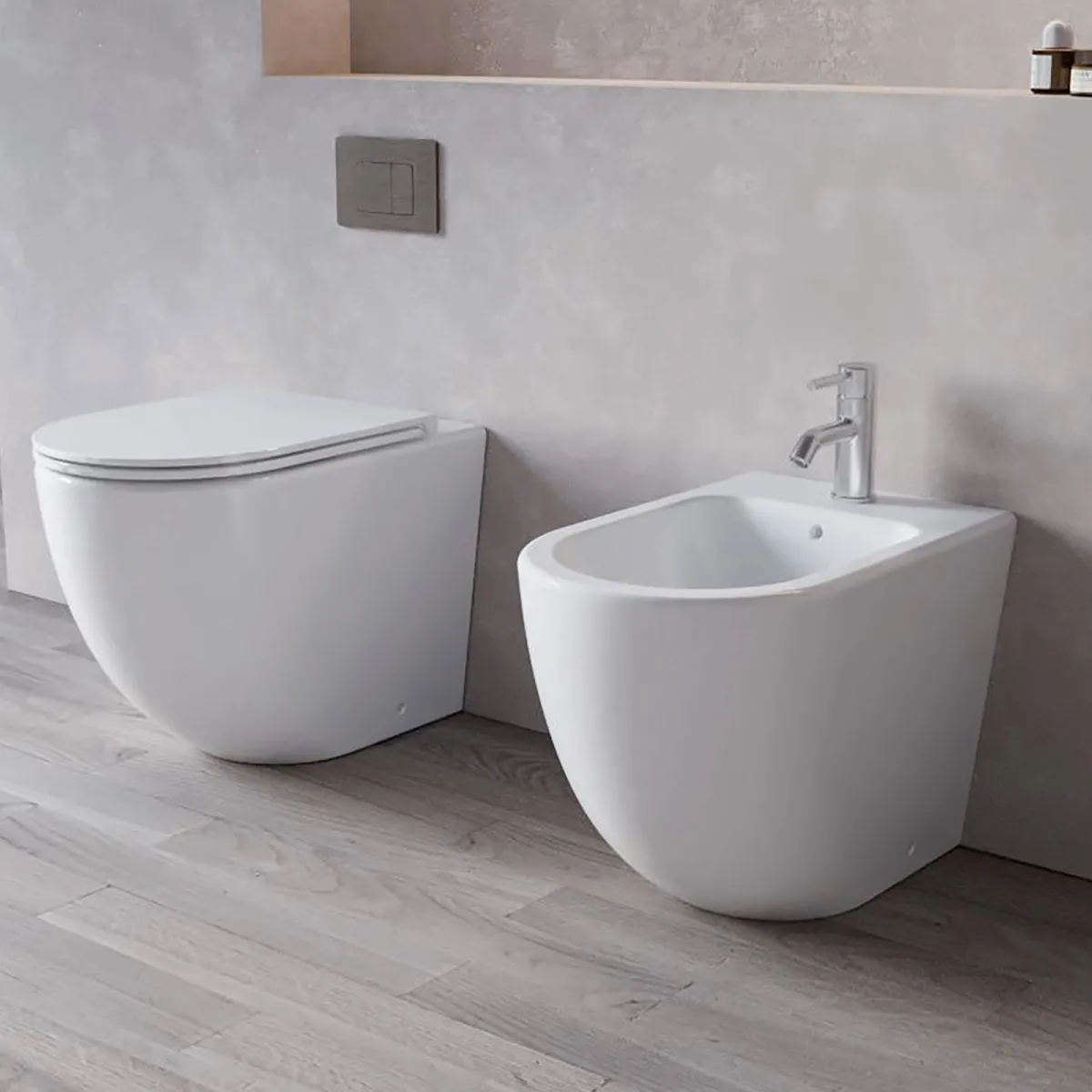 Sanitari filo muro Bidet e Wc rimless Tornado