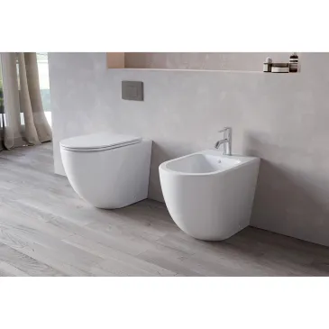 Sanitari filo muro Bidet e Wc rimless Tornado