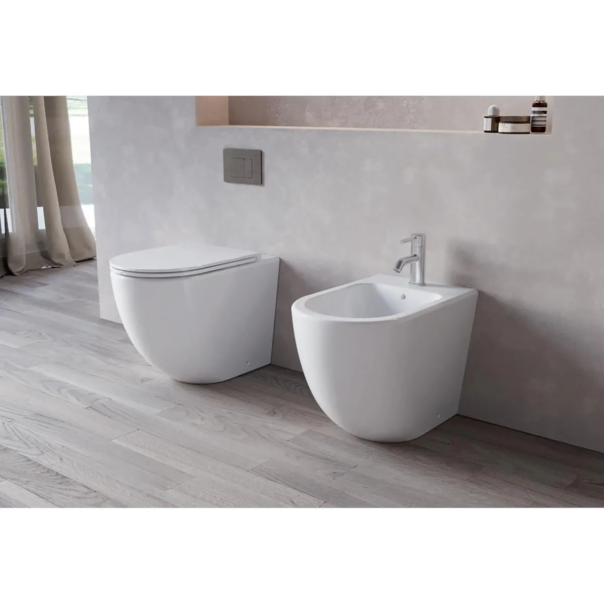 Sanitari filo muro Bidet e Wc rimless Tornado