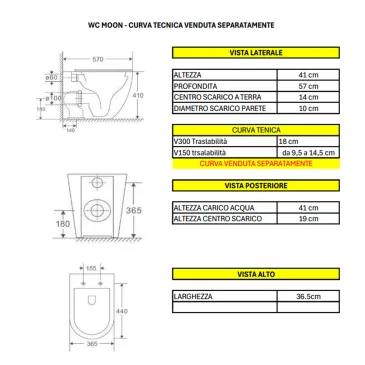Sanitari filo muro Bidet e Wc rimless Tornado