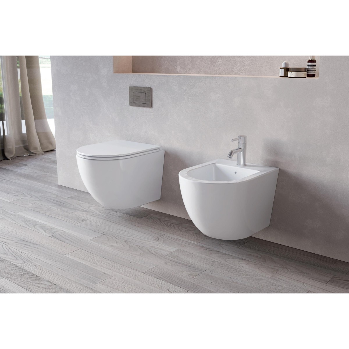 Sanitari sospesi rimless bianco lucido Moon