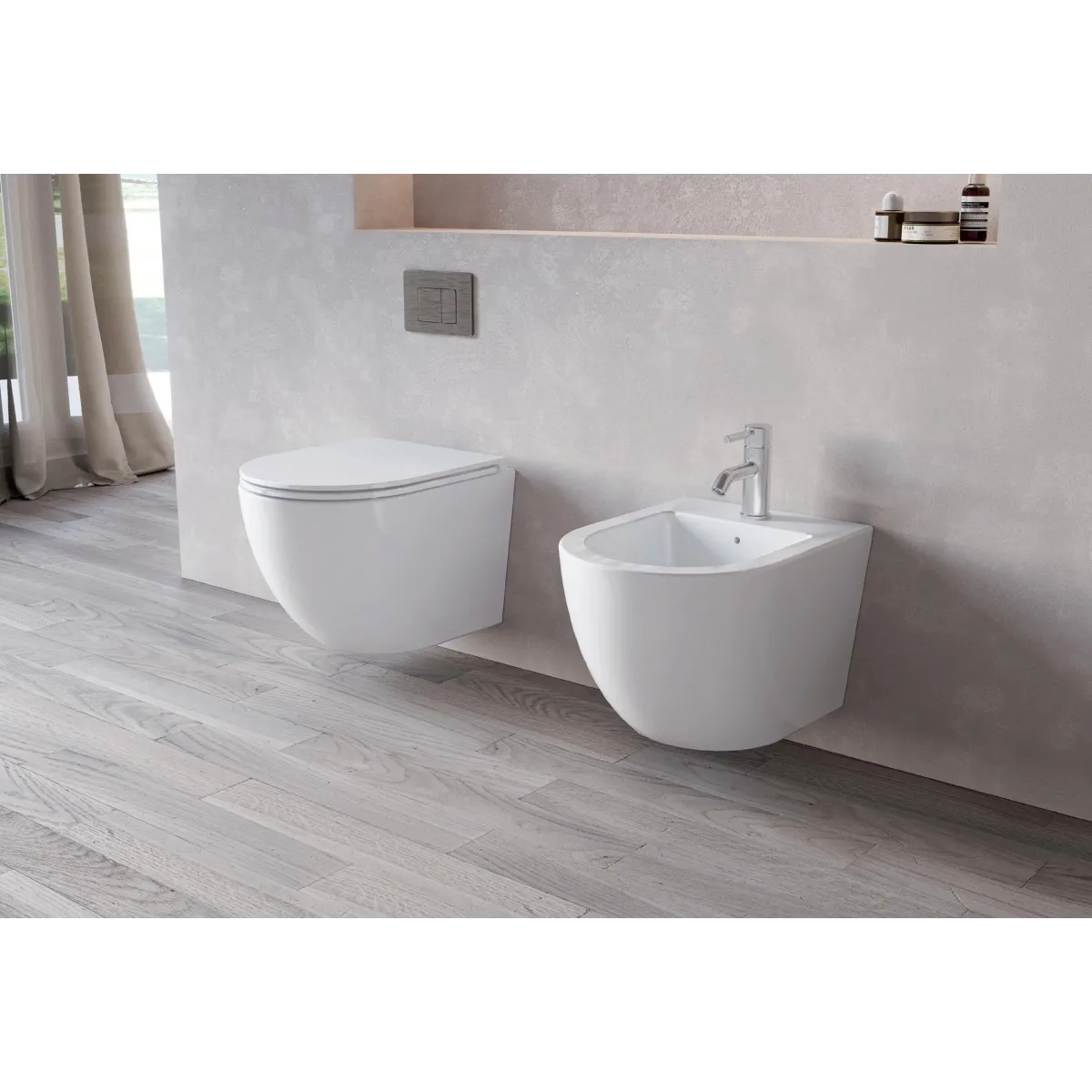 Sanitari sospesi rimless bianco lucido Moon