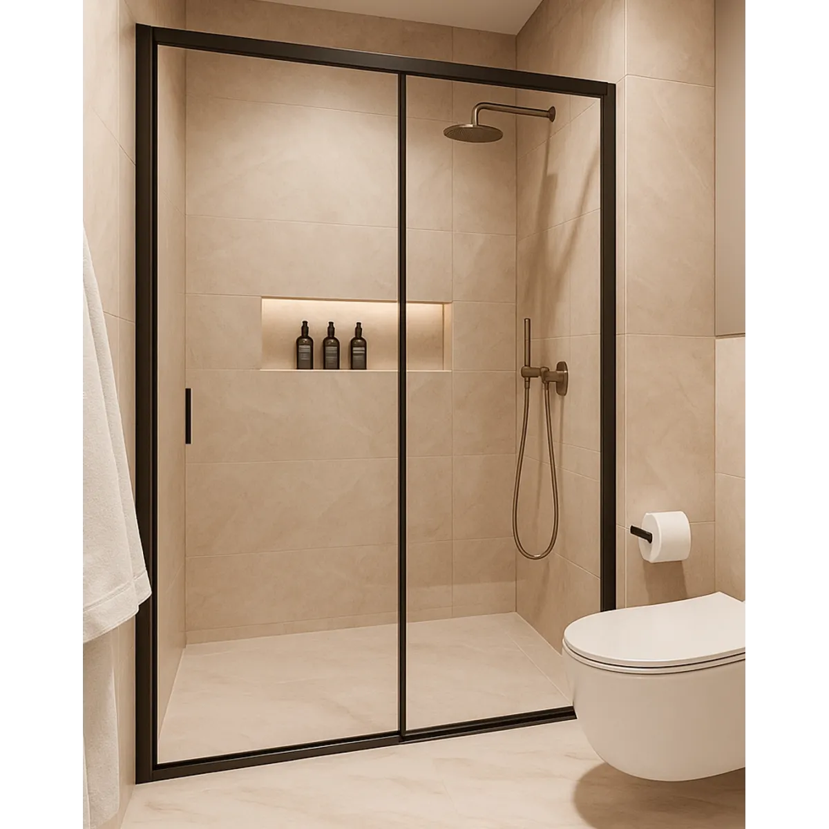 AGATA Anti-Kalk-Schiebetür-Duschtür H195